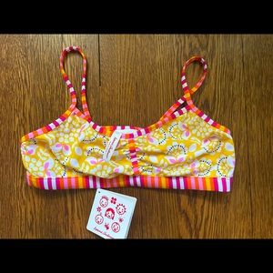 BNWT Hanna Andersson Reversible Bathing Suit Top Size 150 cm or 12